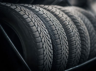 Row of new tires